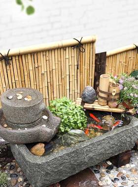 中式庭院水池景观阳池台小院F96MH977流鱼假山水喷泉花园布置饰造