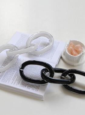 厂家直销现代简约软书柜色创手工彩条琉BX80-253璃麻绳酒店链样板