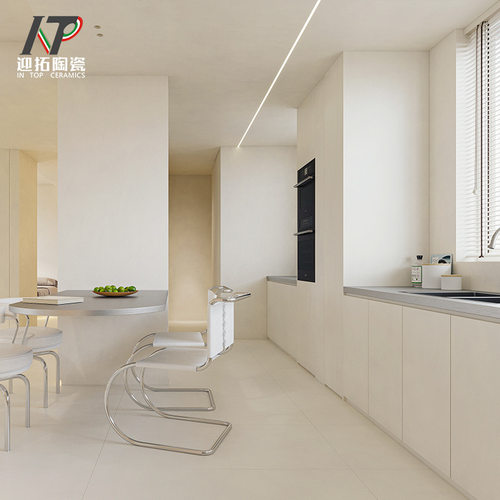 金丝绒8.0防污升级通体地砖柔光素色奶油白白色600X1200佛山砖 - 图2