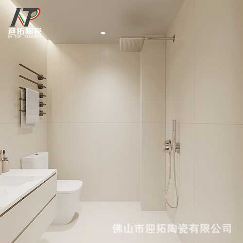 金丝绒8.0防污升级通体地砖柔光素色奶油白白色600X1200佛山砖 - 图0