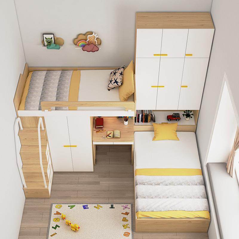 小户型省空间榻榻米组合床交错式上下床双层床多功能儿童房高低床,淘宝优惠券,粉丝福利购,淘宝优惠卷
