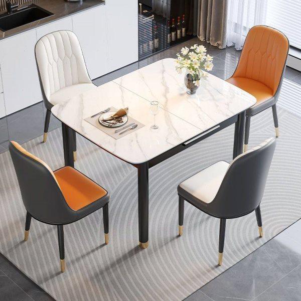 可伸缩岩板餐桌椅现代简约饭桌折叠小户型多功能长方形电磁炉桌,淘宝优惠券,粉丝福利购,淘宝优惠卷