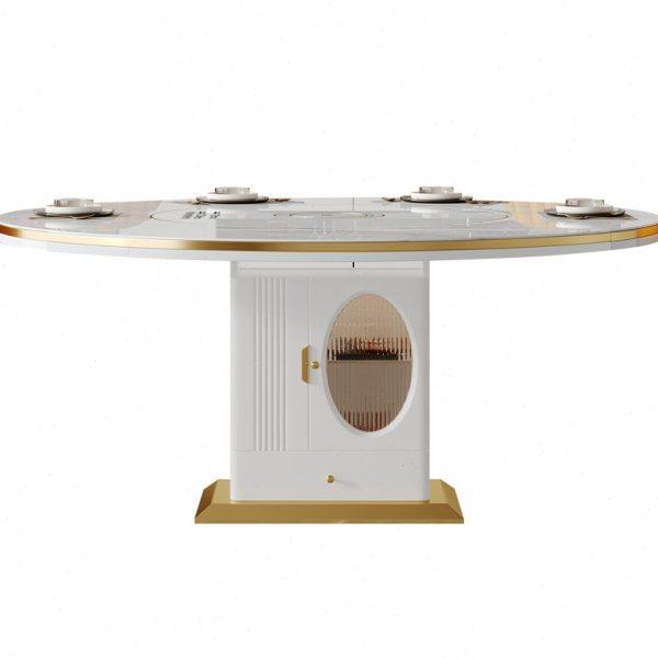 轻奢岩板多功能带电磁炉暖菜板电动转盘餐桌现代简约伸缩家用饭桌,淘宝优惠券,粉丝福利购,淘宝优惠卷