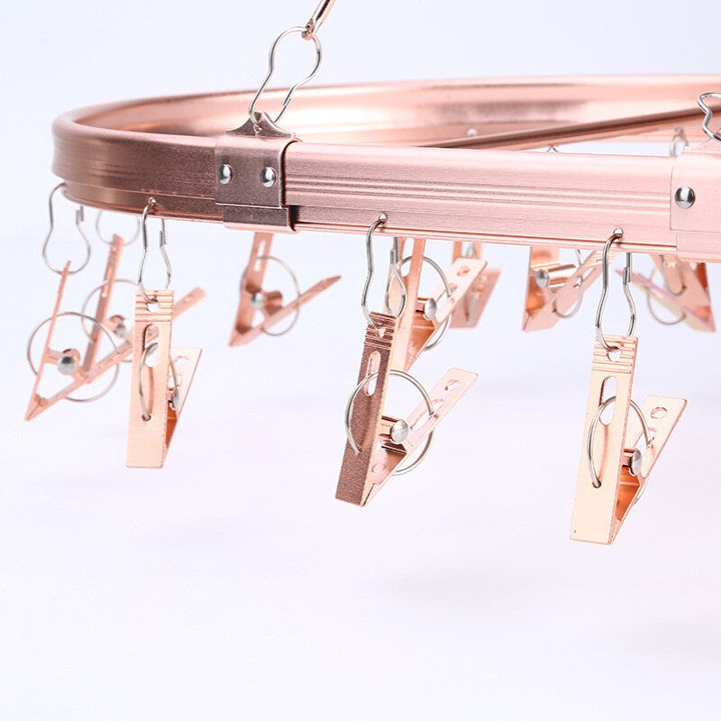 阳台多功能不锈钢内衣晾衣夹22夹家用铝合金晾袜架防滑无痕夹子 - 图2