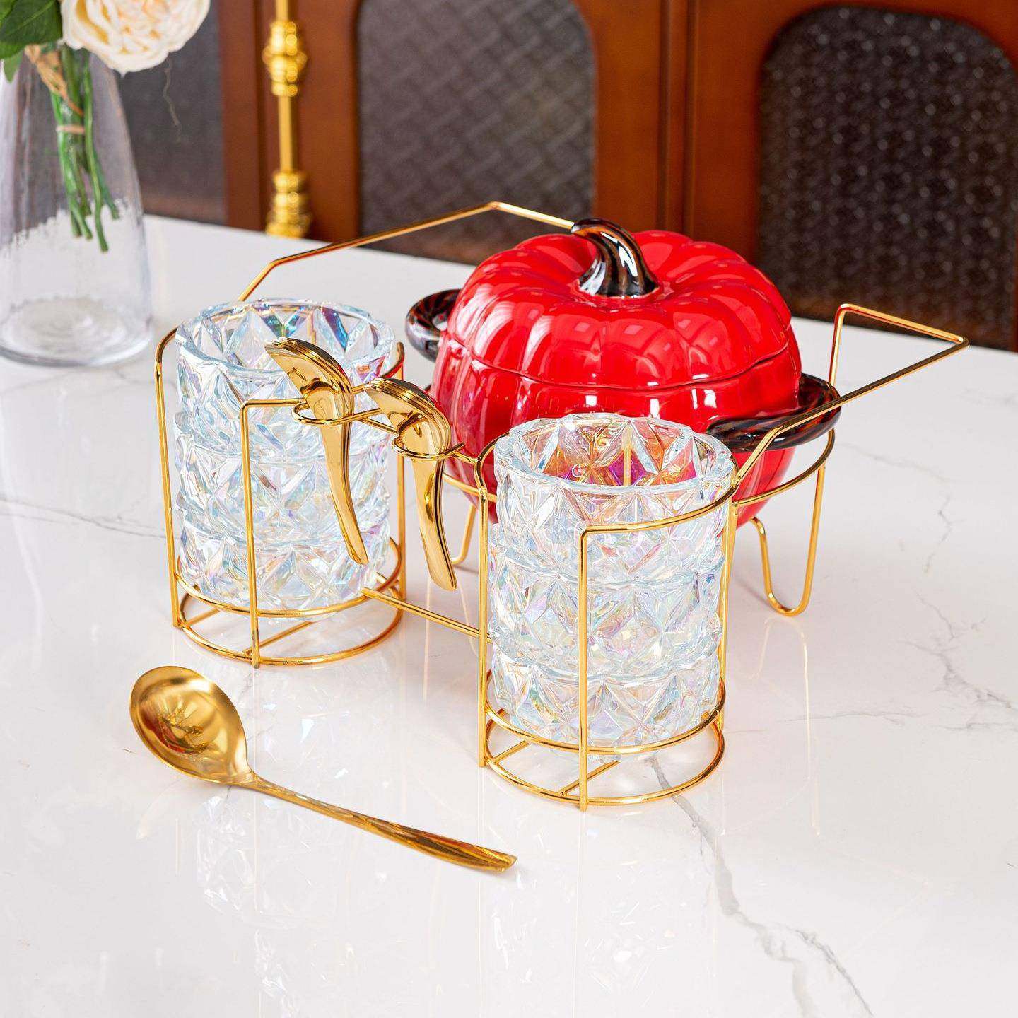 南瓜汤锅玻璃碗套装南瓜pumpkin陶瓷加热铁架南瓜汤锅套装,淘宝优惠券,粉丝福利购,淘宝优惠卷