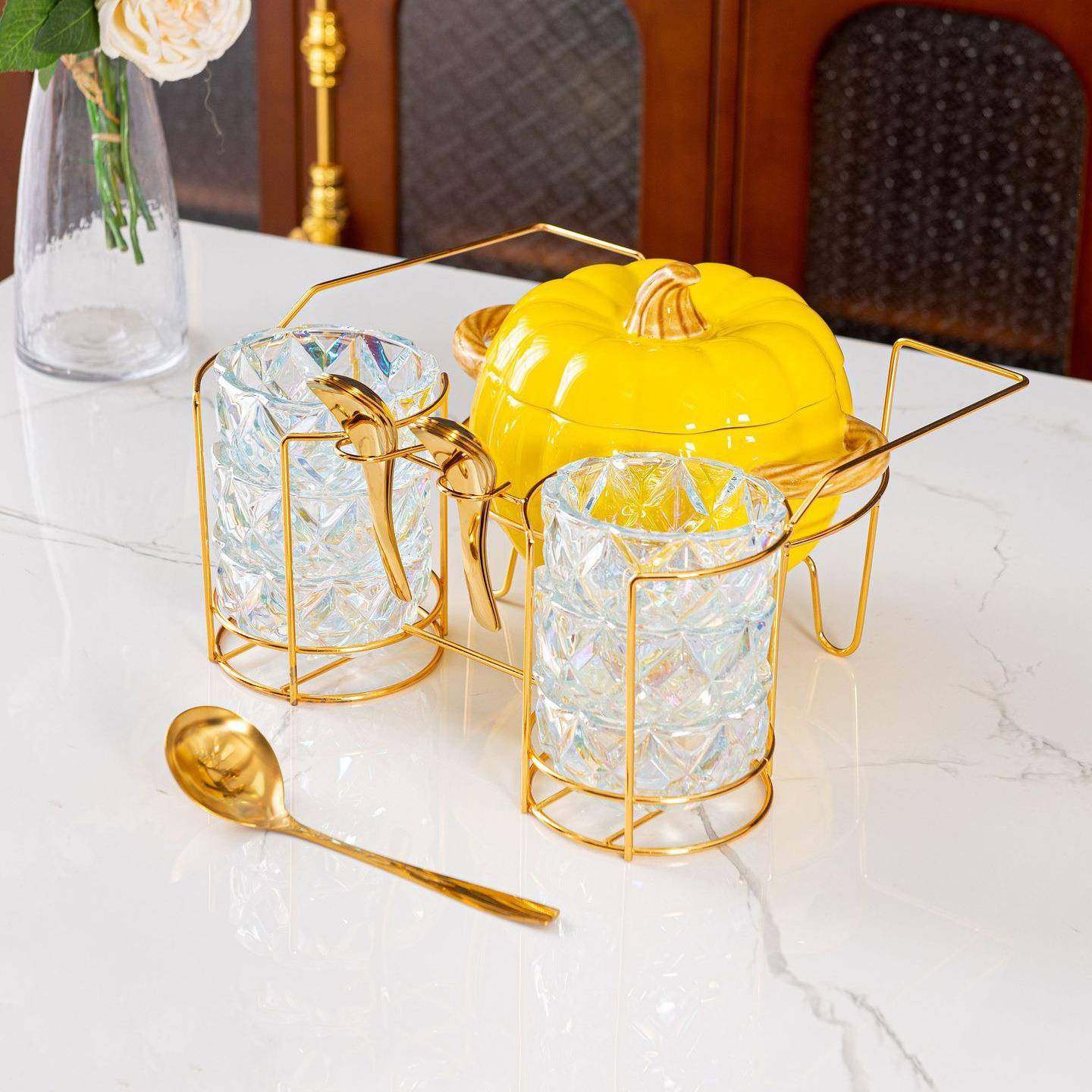 南瓜汤锅玻璃碗套装南瓜pumpkin陶瓷加热铁架南瓜汤锅套装,淘宝优惠券,粉丝福利购,淘宝优惠卷