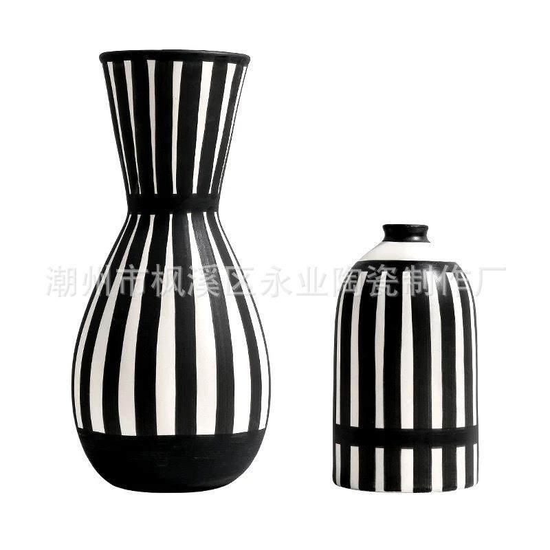 北欧风手绘花瓶摆件客厅插花干花陶瓷花瓶摆件创意家居玄关装饰品,淘宝优惠券,粉丝福利购,淘宝优惠卷