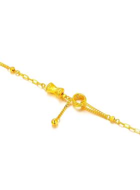 鳞纹小蛮腰圆环黄金手链