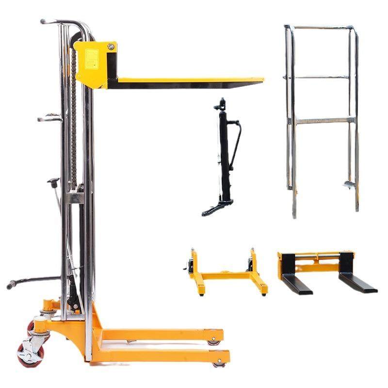 新力特手动液压堆高车堆垛车可调货叉平板便携堆高机叉车卷膜车,淘宝优惠券,粉丝福利购,淘宝优惠卷