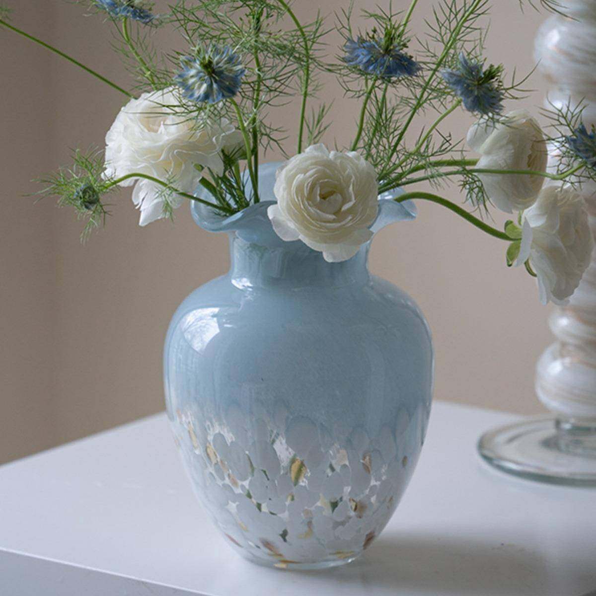 古法中古琉璃小清新玻璃花瓶客厅餐桌桌面摆件玫瑰百合鲜花插花,淘宝优惠券,粉丝福利购,淘宝优惠卷