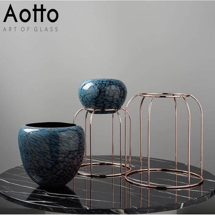 创意水培花瓶裂纹复古圆形花瓶绿植桌面装饰铁艺花架摆件家用,淘宝优惠券,粉丝福利购,淘宝优惠卷