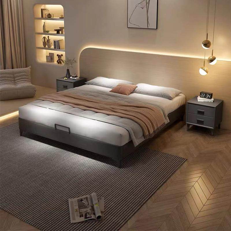 现代简约皮床实木无床头床1.8双人床榻榻米矮床小户型无靠背床架,淘宝优惠券,粉丝福利购,淘宝优惠卷