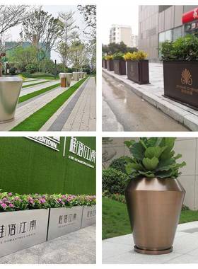 户外金属铁艺绿植花箱盆景架田园花架花槽置地式市政道路组合花箱