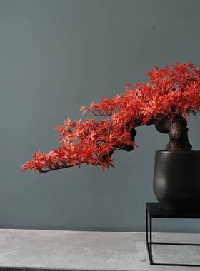 创意地仿落真迎客松盆景中式玄关松迎客摆件家居装饰客厅咨询新工