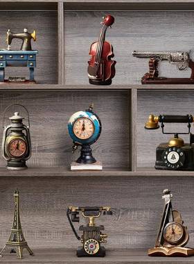 书柜家居酒客厅小摆件美式装FS736657柜装服饰品橱窗展示店柜复古