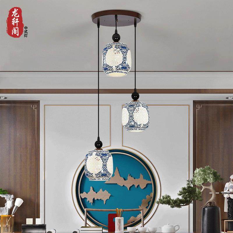 新中式吊代灯实木客厅灯墅国复式餐厅别酒店现陶瓷80433吊灯具仿,淘宝优惠券,粉丝福利购,淘宝优惠卷