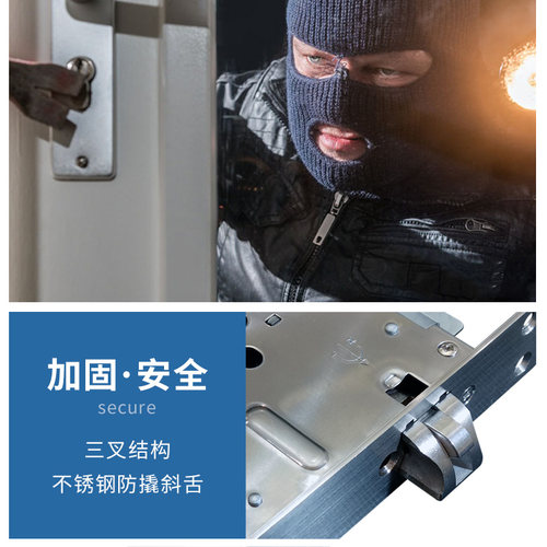 王力指纹锁体两档防盗门6568  33*210替换智能锁专用双快双活锁体 - 图1