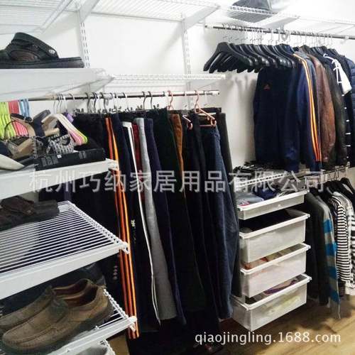 巧精灵放式衣柜金框架极CZK简小户型衣帽间挂属开墙架极简子风 - 图2