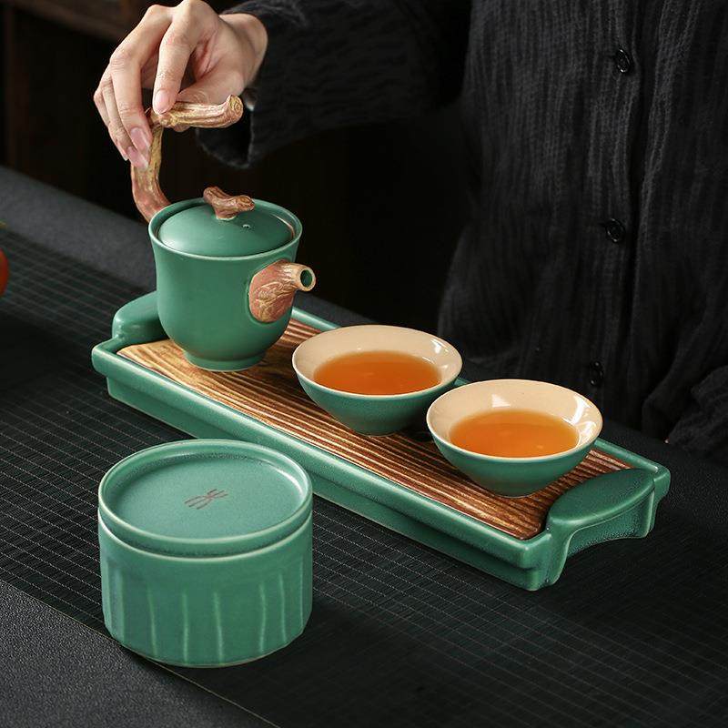 酒店民宿茶具小套便携一壶二杯日式简约家用纯色五行茶具茶壶套装,淘宝优惠券,粉丝福利购,淘宝优惠卷