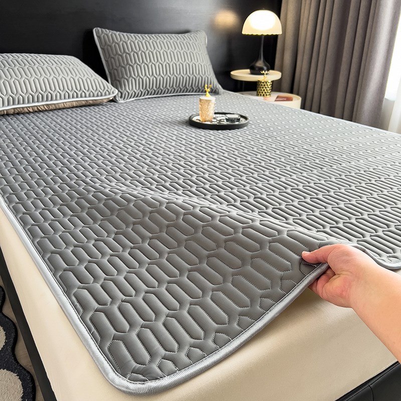 冰丝凉席夏季凉感床垫保护罩2025新款床套乳胶凉席床单可水洗席子 - 图1