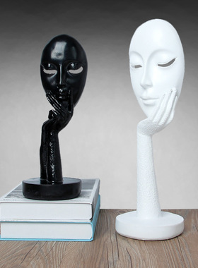 欧式现代抽象人物雕像客厅艺术装饰摆设沉默是金不听不看树脂摆件