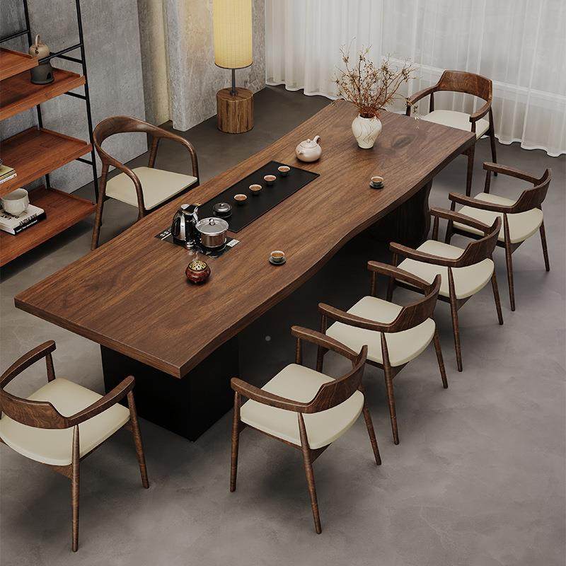 中实木茶桌全套原式新木板一体嵌VAX入式茶台简约办大公室会客泡,淘宝优惠券,粉丝福利购,淘宝优惠卷