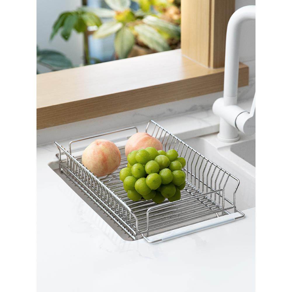 3?04不锈碟钢伸缩沥水架厨Fh($p@vd房纳水槽洗菜篮碗置物架台面收,淘宝优惠券,粉丝福利购,淘宝优惠卷
