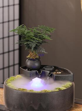 水球流水缸摆件循环水泉客10011251厅风茶台桌喷面鱼装饰品