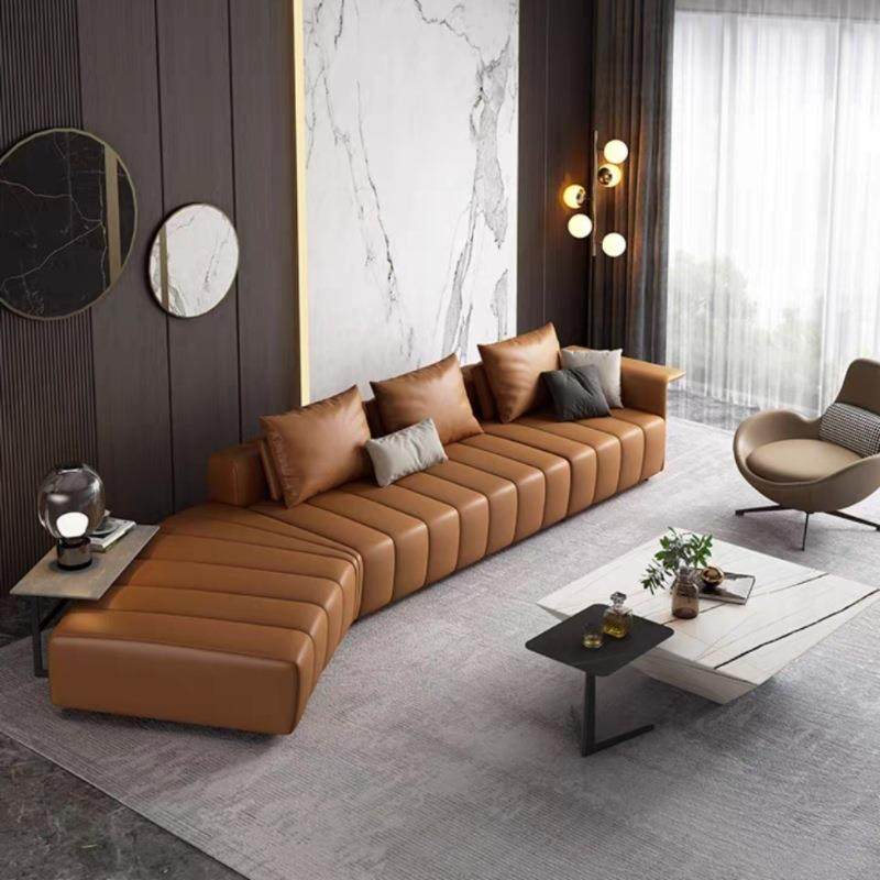 钢琴键意式极简L型真皮沙发轻奢黑色异形沙发客厅大平层弧形沙发,淘宝优惠券,粉丝福利购,淘宝优惠卷