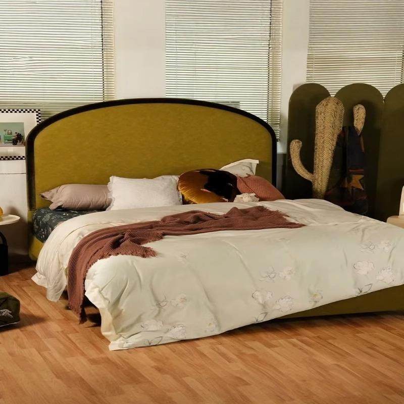 番茄设计出品莫扎比床轻奢现代主卧法式大床中古风小户型齐边布床,淘宝优惠券,粉丝福利购,淘宝优惠卷