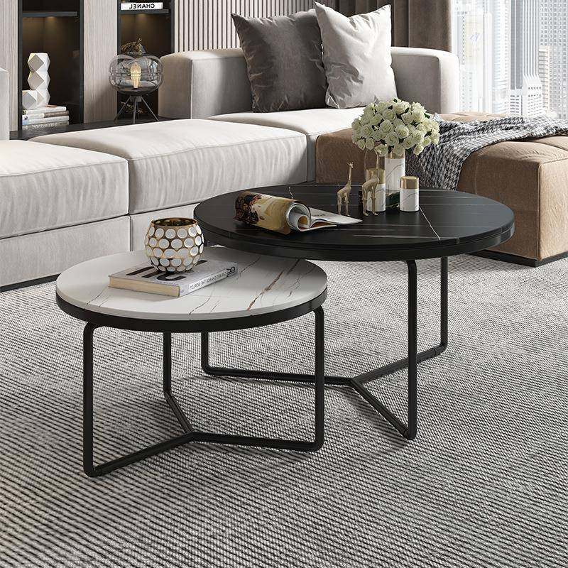 轻奢岩板圆形茶几组合简约现代小户型北欧网红沙发茶几客厅家用桌,淘宝优惠券,粉丝福利购,淘宝优惠卷