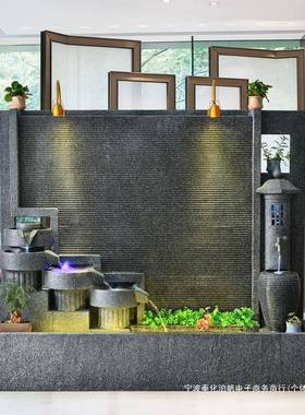 水1826幕墙流水水院景别墅景观开业庭屏墙式风装饰欧落地喷泉摆件