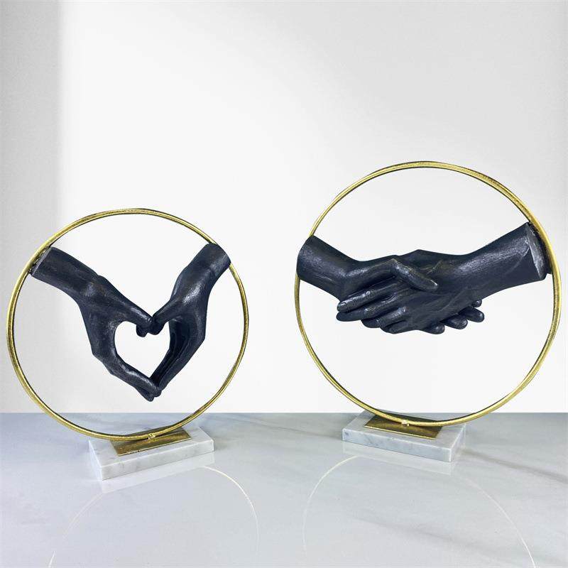 合作共赢握手比心摆件同心携手工艺品办公室客厅创意桌面软装饰品,淘宝优惠券,粉丝福利购,淘宝优惠卷