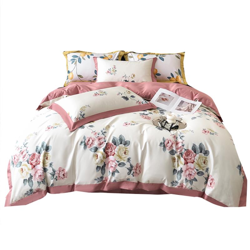 61K3式田园风长居绒棉南纯棉四件套美QTB贡缎通家被单床上 - 图3