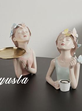 卡可爱萌女通孩树脂RRW2027摆厅大号新房客样板间装饰件品儿童房