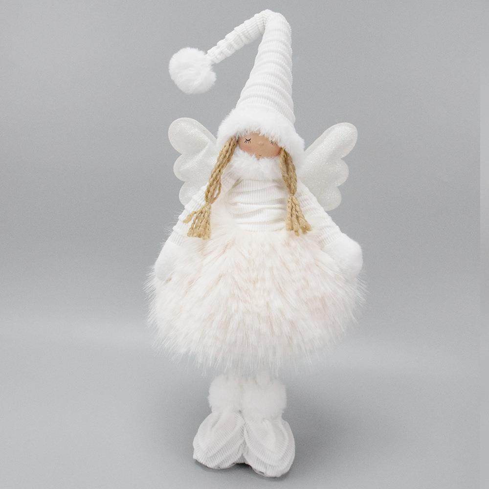 圣诞节白色天使布艺玩偶装饰品发光小天使女孩站姿圣诞桌面摆件,淘宝优惠券,粉丝福利购,淘宝优惠卷
