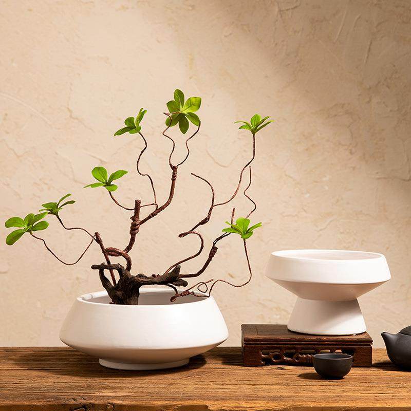 剑山插花器中式陶瓷黑白花瓶插花艺干花高脚瓷器家居客厅桌面摆件,淘宝优惠券,粉丝福利购,淘宝优惠卷