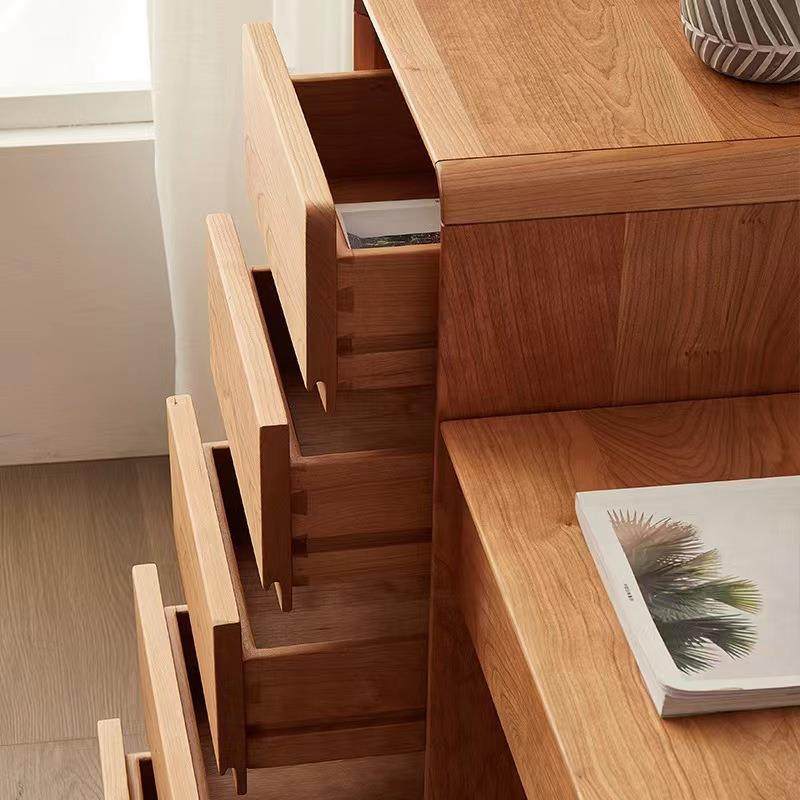 北美樱桃木原木梳妆台现代简约黑胡桃木全实木卧室储物收纳化妆桌,淘宝优惠券,粉丝福利购,淘宝优惠卷