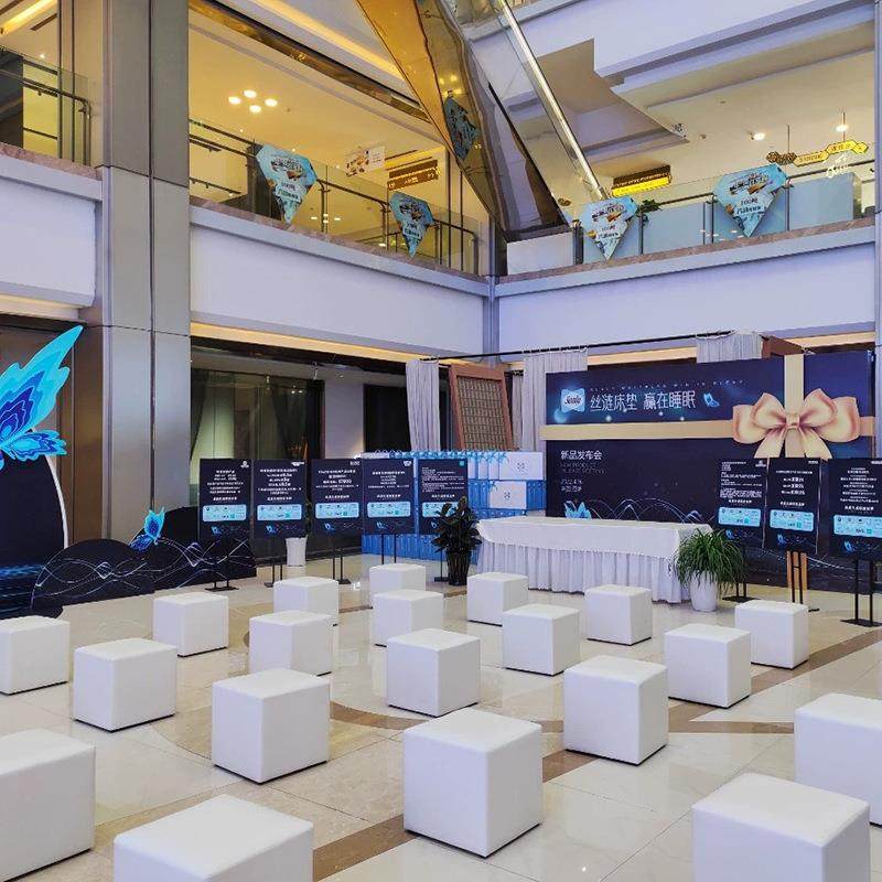 PU方凳子商用展会活动沙发凳白色搁脚矮凳小皮墩室外婚礼方面包凳,淘宝优惠券,粉丝福利购,淘宝优惠卷