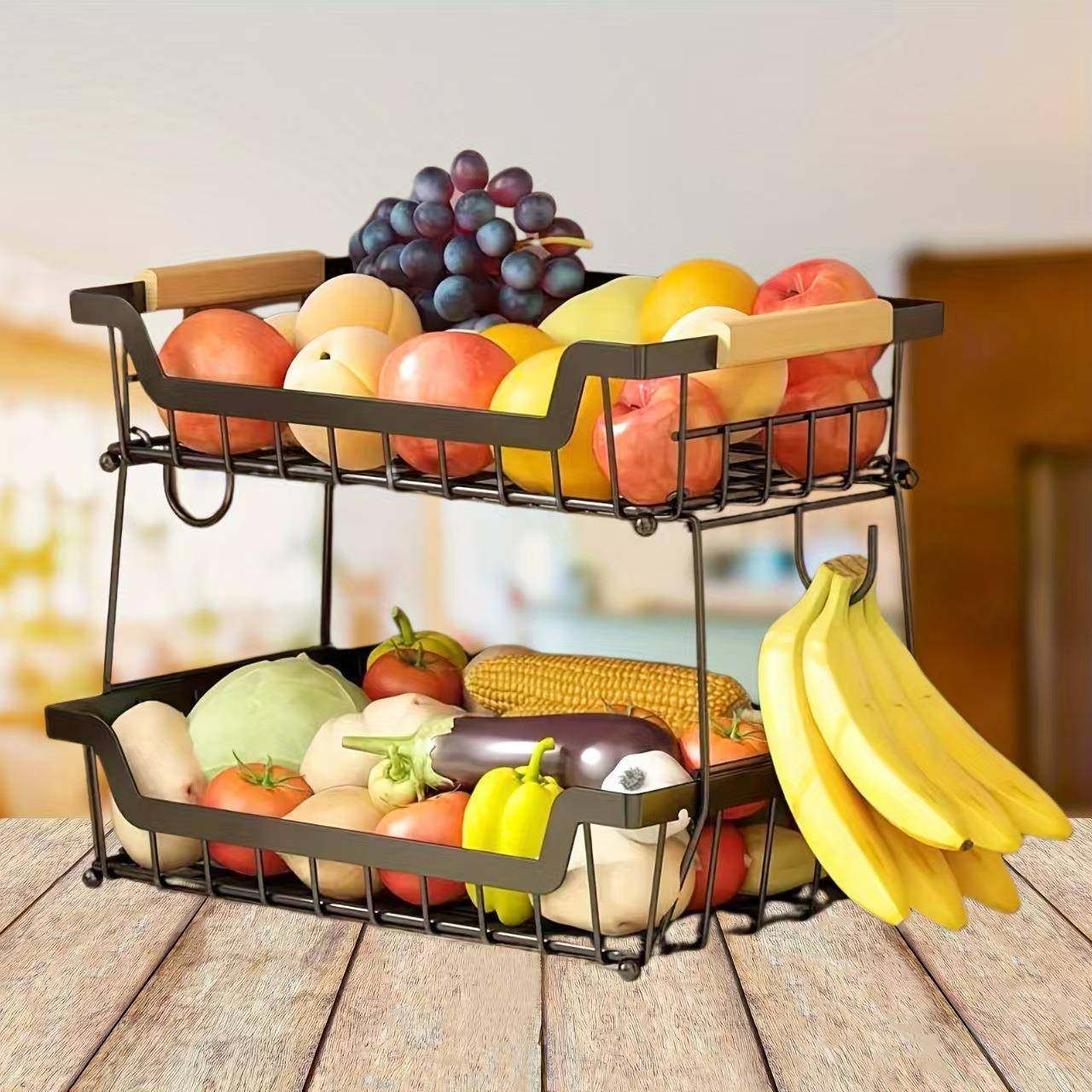 新款厨房台面三层水果篮香蕉架可叠加水果蔬菜收纳置物架,淘宝优惠券,粉丝福利购,淘宝优惠卷