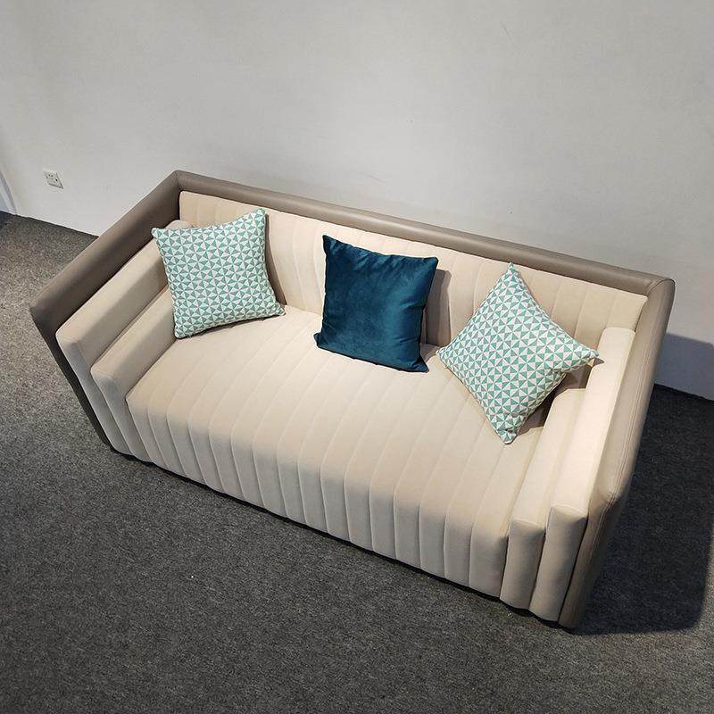 现代简约一字直排皮布沙发家用客厅公寓酒店大堂接待厅双三人沙发,淘宝优惠券,粉丝福利购,淘宝优惠卷