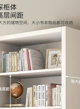 实木书柜儿童书架落地靠墙客厅置物架学生家用白色简易收纳柜一