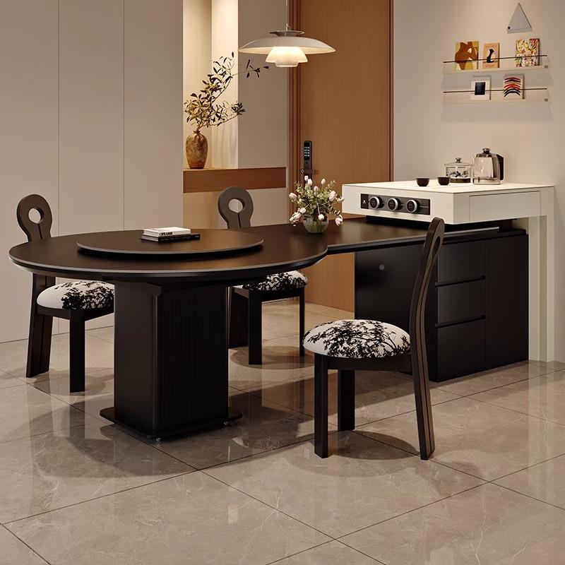 多功可伸缩变CLP岛台餐桌一体可圆桌用现代家客餐厅高端储物能中 - 图2