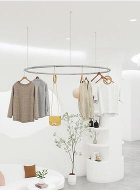 服装店壁挂式衣帽架不锈钢上墙展示衣架网红直播间悬挂创意服装架