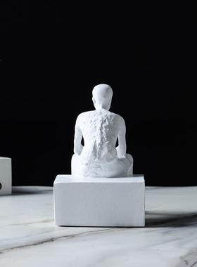 现代欧极简雕树脂北艺术人无人像塑思考者物拉屎者摆件家居软装饰