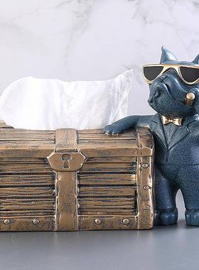 轻奢北欧盒纸巾盒客茶厅抽纸遥爱控器收纳家用几餐桌高档可狗TB65