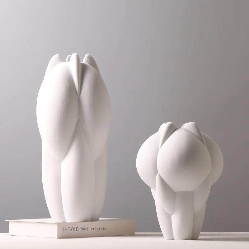 极简装饰品磨砂质感陶瓷花瓶样板房摆件客厅插花花器北欧异形饰品,淘宝优惠券,粉丝福利购,淘宝优惠卷