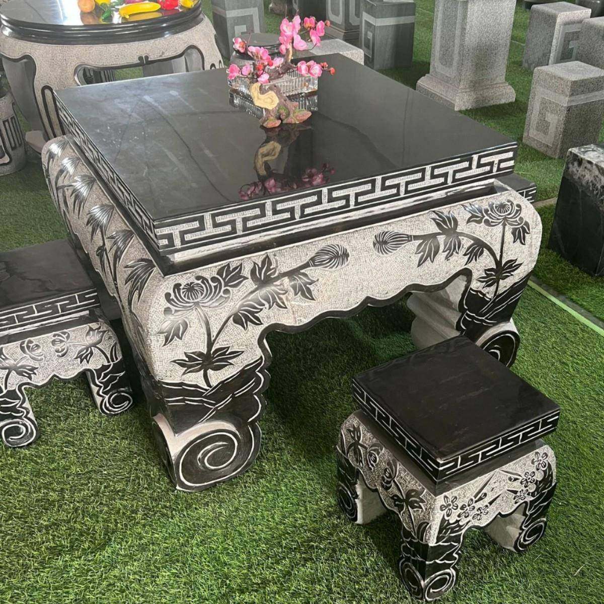 户外花岗岩大理石雕刻石桌凳中式圆形雕花石桌子青石仿古石桌椅,淘宝优惠券,粉丝福利购,淘宝优惠卷