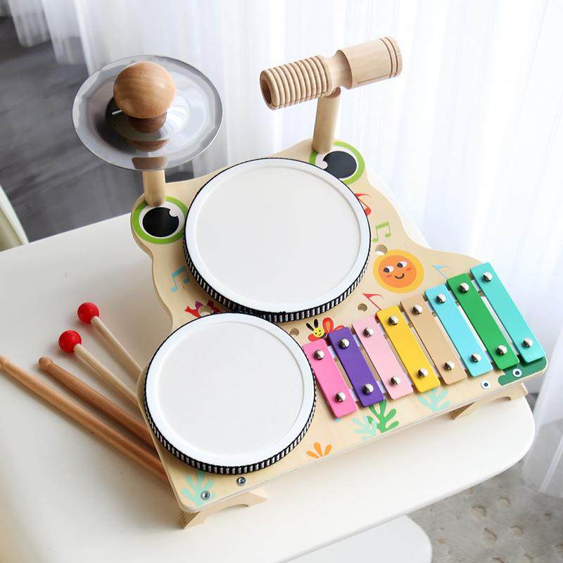 木制青蛙多功能音乐台宝宝儿童早教益智手眼协调多功能架子鼓玩具,淘宝优惠券,粉丝福利购,淘宝优惠卷