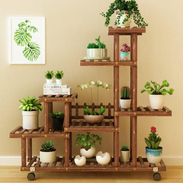 客厅实木花架子室内多层落地式阳台置物架多肉绿萝植物摆放花盆架,淘宝优惠券,粉丝福利购,淘宝优惠卷